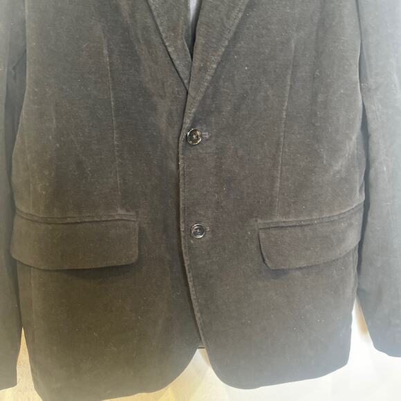 GAP Velour Black Men’s Blazer Jacket Button Close EUC Sz Sm Cotton Career Preppy - Picture 2 of 13